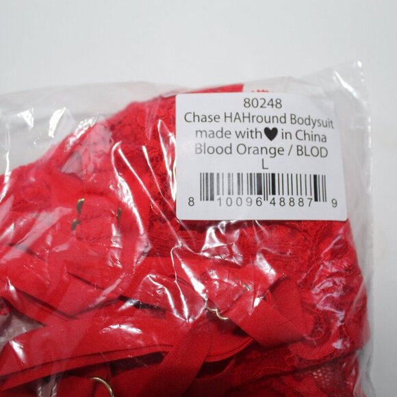 Chase HAHround Lace Teddy in Blood Orange Size Large - Picture 3 of 4